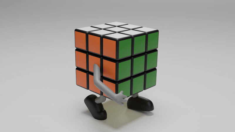 Rubik's Cube Walking Animation